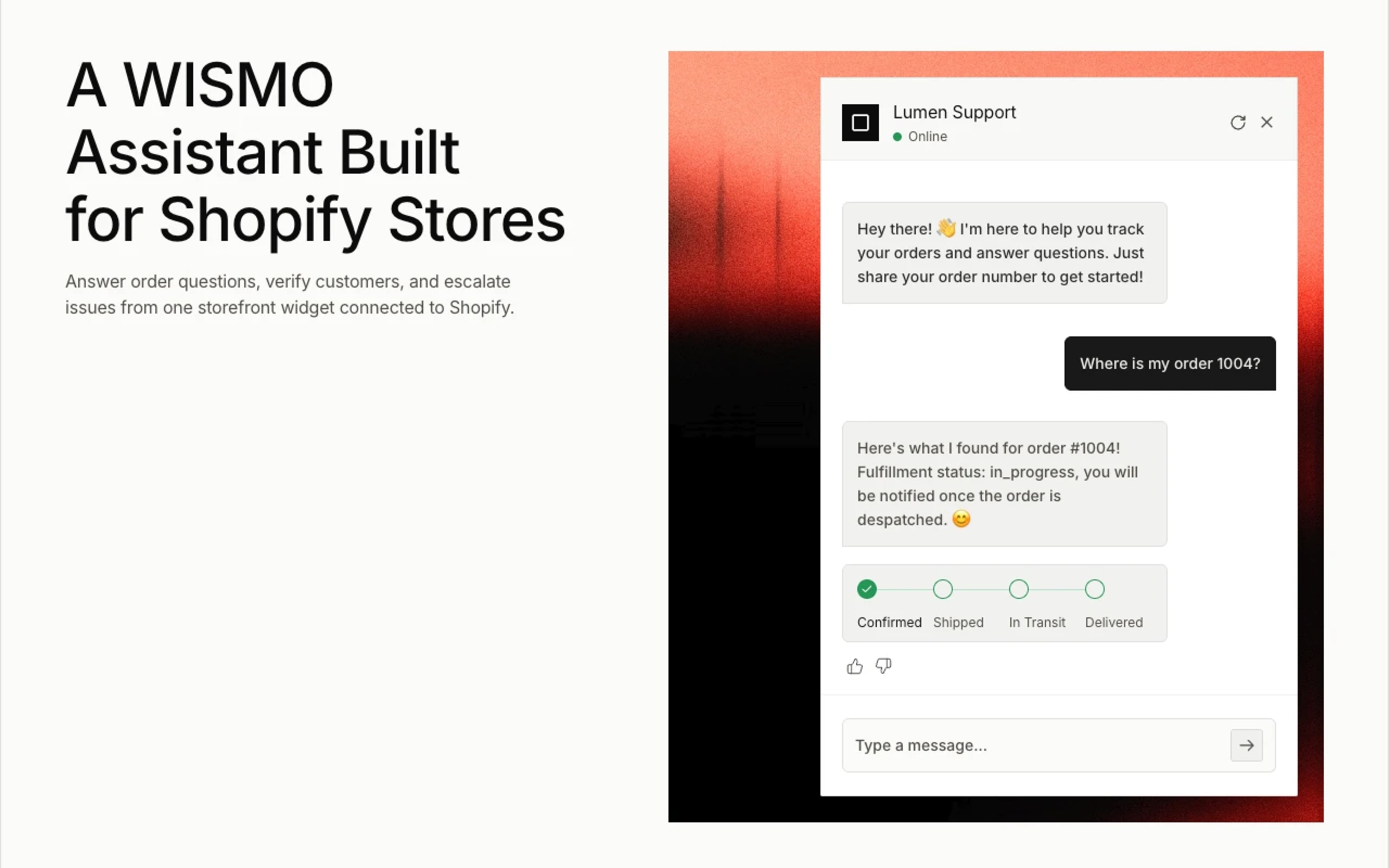 Lumen: AI order-tracking support for Shopify stores